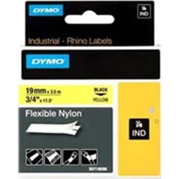 Pásek do tiskárny Páska Dymo 18491 (Černý tisk/žlutý podklad) RHINO ohebný nylon