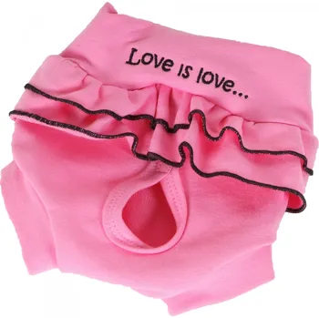 Obleček pro psa Hárací kalhotky Love - růžová XS