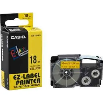 Pásek do tiskárny Páska Casio XR-18YW1 (Černý tisk/žlutý podklad) (18mm)