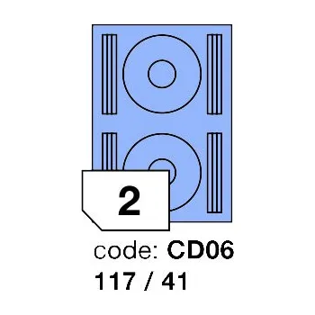 Kancelářské potřeby Samolepící etikety Rayfilm Office průměr 117/41 mm 300 archů, matně modrá, R0123.CD06D