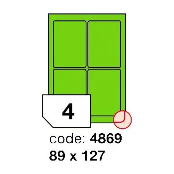 Kancelářské potřeby Samolepící etikety Rayfilm Office 89x127 mm 300 archů, fluo zelená, R0130.4869D