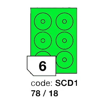 Samolepící etiketa Samolepící etikety Rayfilm Office průměr 78/18 mm 300 archů, matně zelená, R0120.SCD1D
