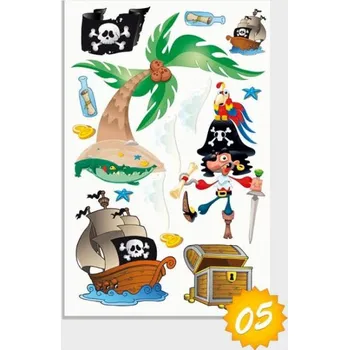 Samolepící dekorace Samolepky na zeď velké - Piráti a poklad 100x60