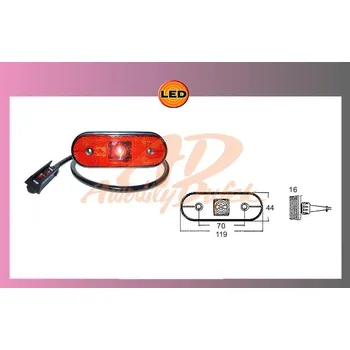 Přídavný světlomet LED UNIPOINT-červ.24V/1,3w kabel 0,5m