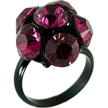Prsten Prsten růžový se Swarovski Elements Květinka Fuchsia