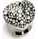 Prsten se Swarovski Elements srdce velké Krystal 55