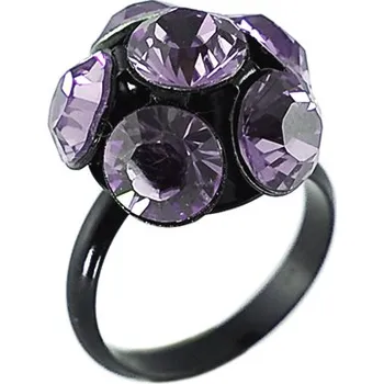 Prsten Prsten se Swarovski Elements Květinka Fialová