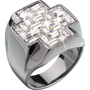 Prsten Prsten se Swarovski Elements kříž 35811.1 Krystal 56