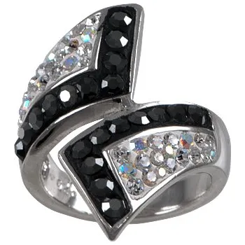 Prsten Prsten se Swarovski Elements Krystal Jet 51