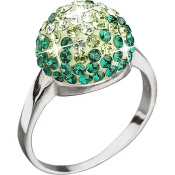 Prsten Prsten se Swarovski Elements kulička 35013.3 Emerald 12 mm 54