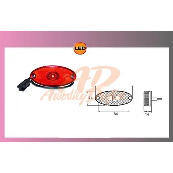 Přídavný světlomet LED FLATPOINT II-červ,24V/1,3W+kabel