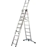 Třídílný hliníkový žebřík Hailo S100 ProfiLOT 2x9+8 příček