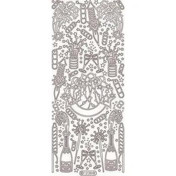 samolepka Obrysové samolepky- Silvestr- stříbrné