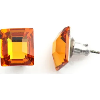 Náušnice Náušnice se Swarovski Elements čtverec Topaz 10 mm