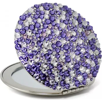 Kosmetické zrcátko Kosmetické kapesní zrcátko se Swarovski Elements Corals V Fialové