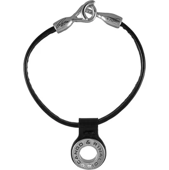 Náramek Kožený náramek černý Cango & Rinaldi lakovaný se Swarovski Elements