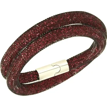 Náramek Beneto Náramek Stardust s červenými křišťály v černém tubusu dvojitý