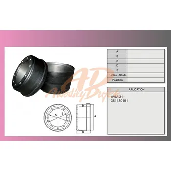Brzdový buben buben brzd.AVIA 31 přední