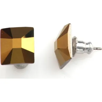 Náušnice Náušnice se Swarovski Elements čtverec Gold 10 mm