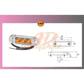 Žárovka LED-PRO-SLIM-oranž.12V/0,8W-+kabel