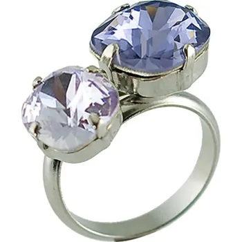 Prsten Prsten se Swarovski Elements oblý čtverec Fialový