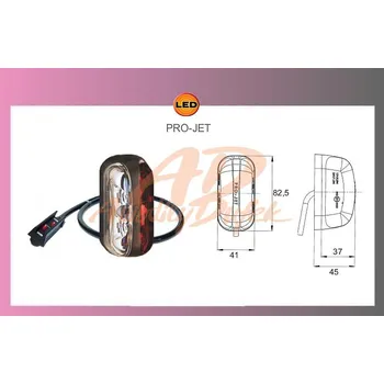 Osvětlení automobilu LED-PRO-JET-červ./bílý-12/24V+kabel+nácv