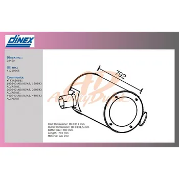 Tlumič výfuku tlumič výfuku IVECO STRALIS,ETECH,-DINEX