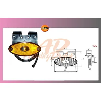Příslušenství osvětlení automobilu LED FLATPOINT II oranž.12V +držákem