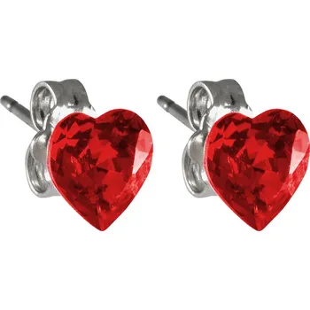 Náušnice Náušnice se Swarovski Elements srdíčko, světle červené, pecky, 713854-lt-siam
