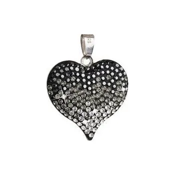 Přívěsek Přívěsek se Swarovski Elements srdce 34074.3 Jet