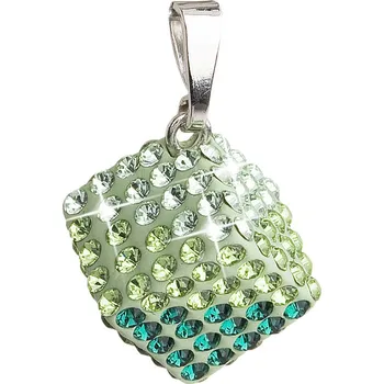 Přívěsek Přívěsek se Swarovski Elements zelená kostka 34082.3 Emerald