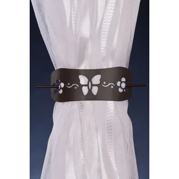 Spona dekorační kovová - Motýl tmavý bronz