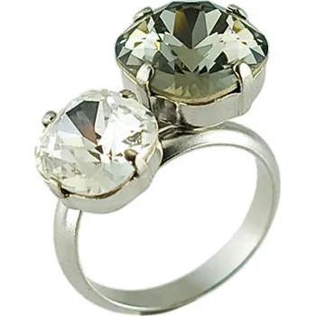 Prsten Prsten se Swarovski Elements čtverec Black Diamond