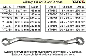 Klíč Klíč očkový ohnutý 21x23mm Yato YT-0391