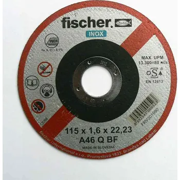 Řezný kotouč Řezný kot. Fischer na nerez 115x1,6x22,2 č.201990