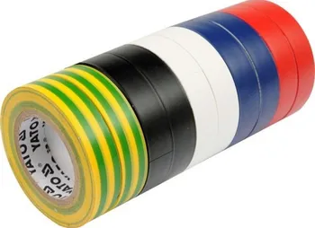 Izolační páska Páska izolační 19 x 0,13 mm x 20 m barevná 10 ks Yato YT-8173