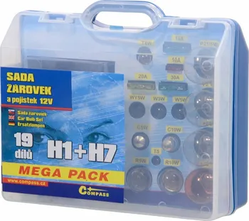Autožárovka Žárovky 12V servisní box MEGA H1+H7+pojistky