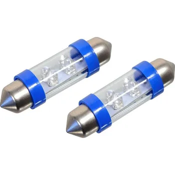 Autožárovka Žárovka 4LED 12V suf.11X39 SV8.5 modrá 2ks