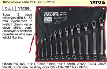 Klíč Klíče očkové vyhnuté sada 12 ks 6-32mm Yato YT-0398