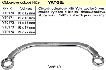 Klíč Klíč očkový 14x15 mm typ "C" Yato YT-0172
