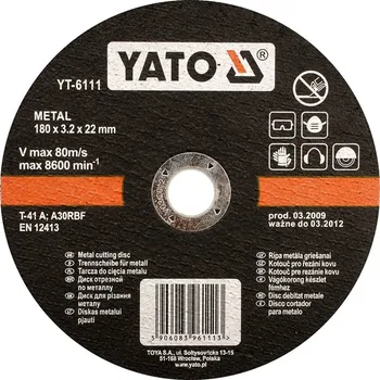 Pilový kotouč Kotouč na řezání kovu 125x3,2x22 Yato YT-6110