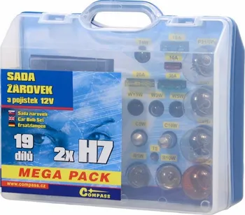 Autožárovka Žárovky 12V servisní box MEGA H7+H7+pojistky
