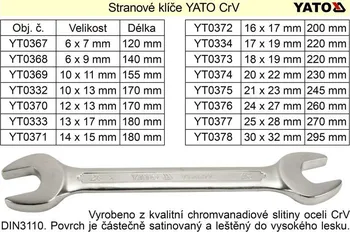 Klíč Klíč plochý 10x13 mm Yato YT-0332