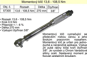 Klíč Klíč momentový 3/8" 270 mm