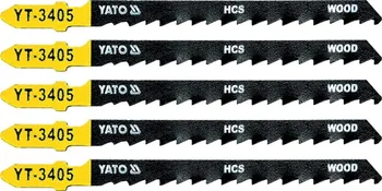 Pilový plátek List pilový do přímočaré pily na dřevo typ T 6TPI sada 5 ks Yato YT-3405