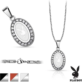Přívěsek Náhrdelník z chirurgické oceli Playboy PBSN-RD