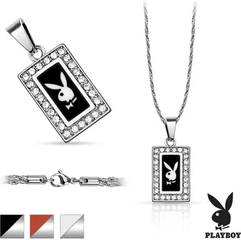 Přívěsek Náhrdelník z chirurgické oceli Playboy PBSN-SQ