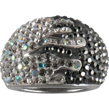 Prsten Prsten se Swarovski Elements Krystal + AB + Hematite 61