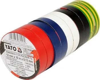 Izolační páska Páska izolační 12 x 0,13 mm x 10 m barevná 10 ks Yato YT-8156