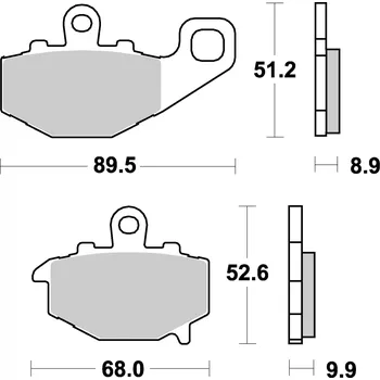Brzdová destička Brzdové destičky KAWASAKI ZX 6 R NINJA 95-97 ZADNÍ (BRAKING )